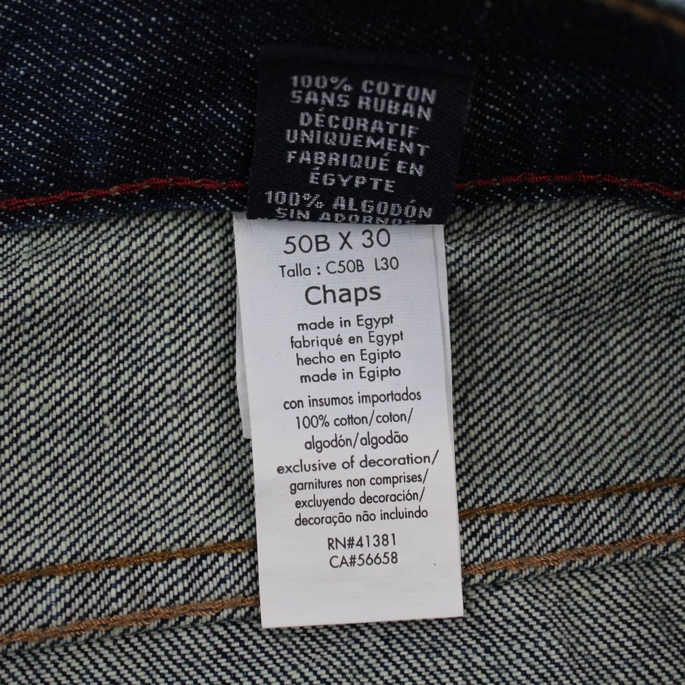 CHAPS Ralph Lauren Men's 50 X 30 Straight Fit Blue Jeans Denim Medium Wash - Picture 15 of 16